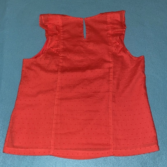 J.CREW FACTORY ruffle tank lined textured key hole button in back NEW size 10 - Picture 4 of 11